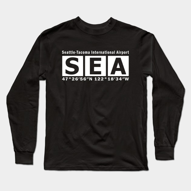 SEA Airport, Seattle-Tacoma International Airport Long Sleeve T-Shirt by Fly Buy Wear